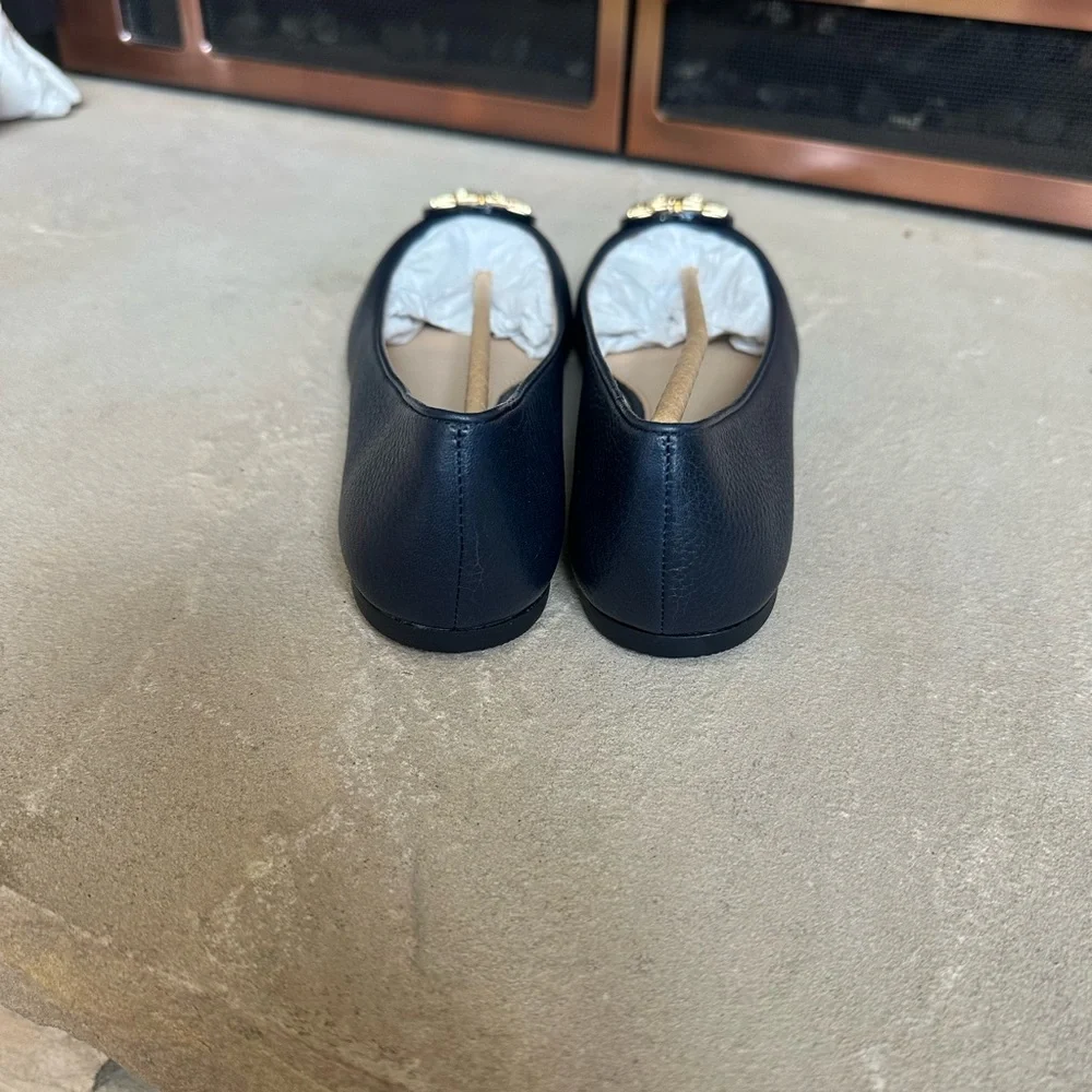 NIB Tory Burch Claire Ballet Flats in Tumbled Navy - Picture 4 of 7